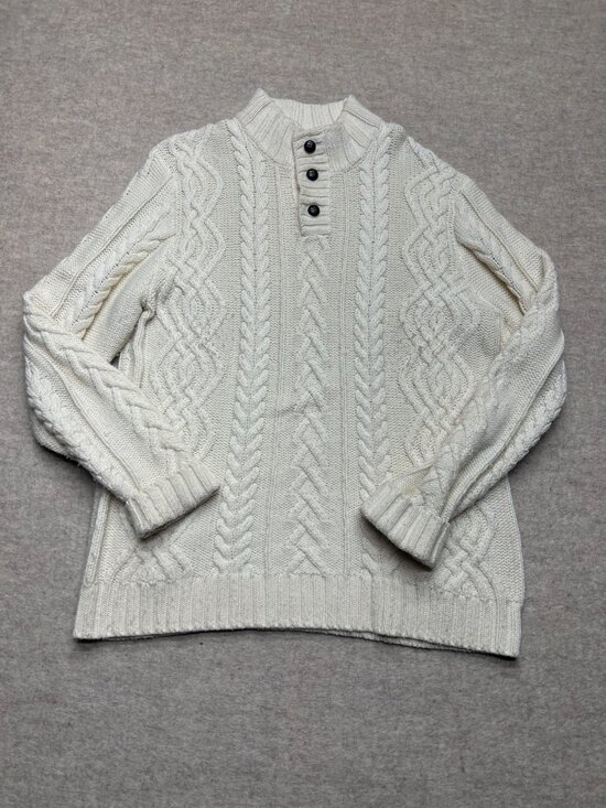 Old Navy Other - Old Navy Wool Blend Cable Knit Long Sleeve Fisherman Pullover Sweater XL Vintage